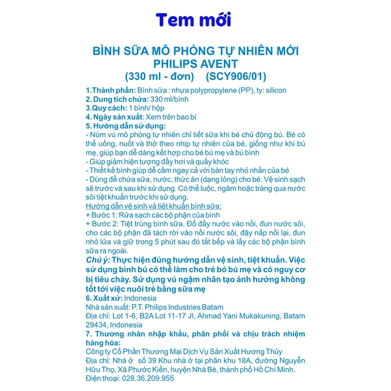 Bình sữa nhựa PP Philips Avent SCY900/01 cổ rộng 125 ml (0 - 1 tháng) 24